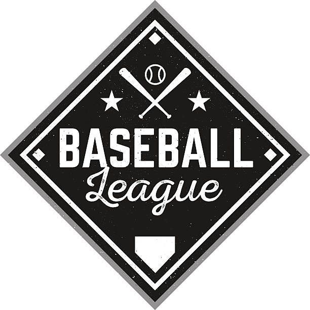 illustrations, cliparts, dessins animés et icônes de vintage baseball logo - baseball diamond home base baseballs base