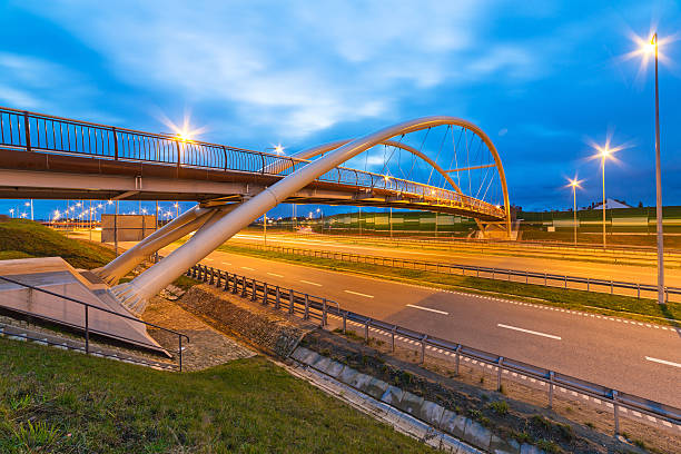 istock Architecture of highway viaduct at night 467500977