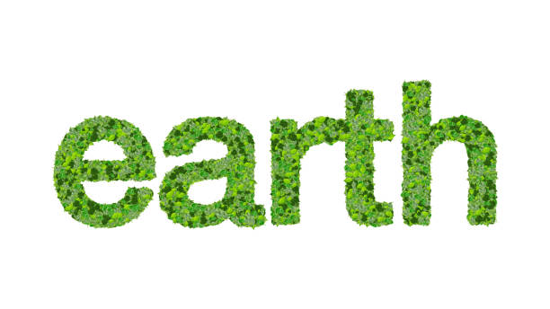 istock Word earth made from green leaves. 467501072