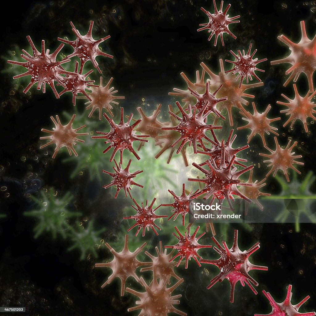 Herpes zoster - 3d rendered illustration Virus Stock Photo