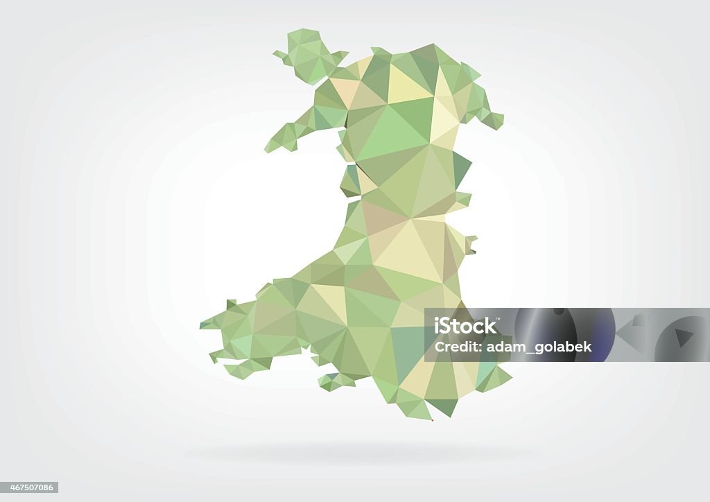 Low Poly map of Wales vector illustration in form of map of Wales in low poly design 2015 stock vector