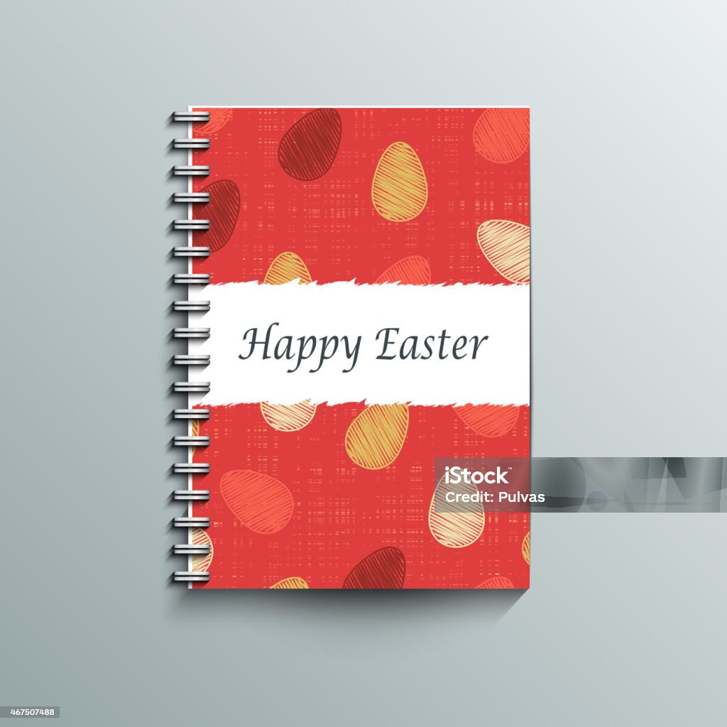 Easter Notepad Notepad Template With Easter Background Stock Illustration - Download ...