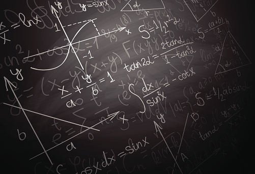 Math Background Quantum Quantum Physics Formulas Over Blackboard Stock Illustration - Download ...