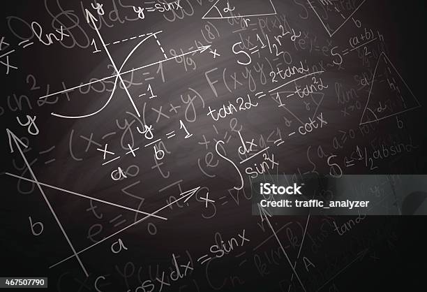 Quantum Physics Formulas Over Blackboard Stock Illustration - Download Image Now - Mathematical Symbol, Mathematics, Backgrounds