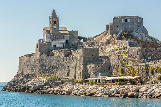 San Pietro Church of Portovenere, Italy San Pietro Church of Portovenere, Italy church of san pietro photos stock pictures, royalty-free photos & images