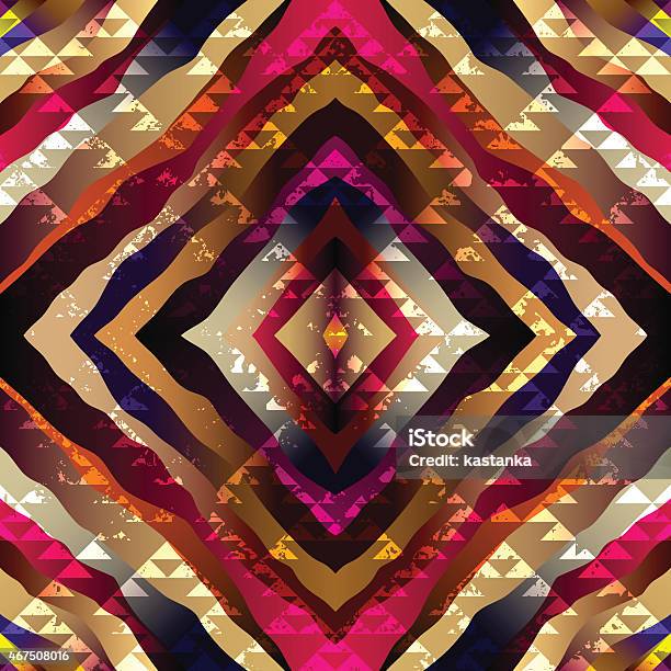Exotic Pattern Triangular Exotic Symmetric Pattern With Grunge Triangles Elements Stock ...