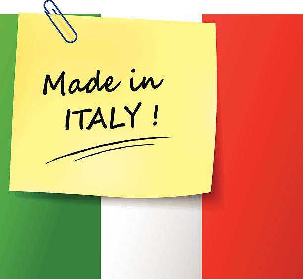 illustrazioni stock, clip art, cartoni animati e icone di tendenza di in italia-segnale inglese - made in italy