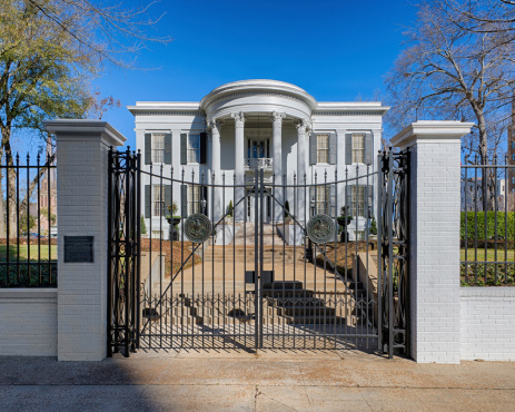 Jackson, Mississippi, USA - January 14, 2014: Exterior of the Governor's Mansion in Jackson, Mississippi
