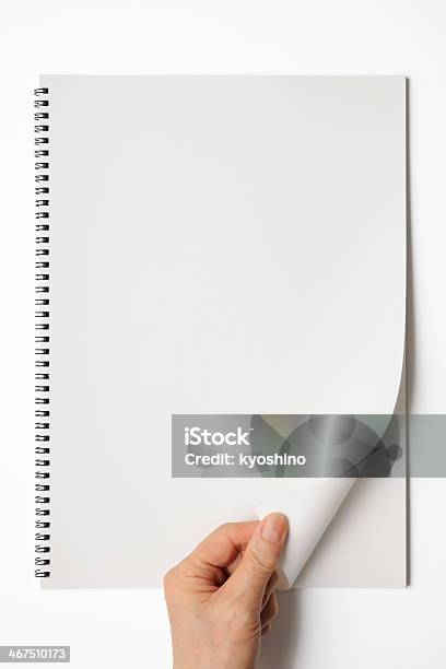 ハンドオープン白い背景の上に空白 Sketchbook - からっぽのストックフォトや画像を多数ご用意 - からっぽ, やることリスト, カットアウト