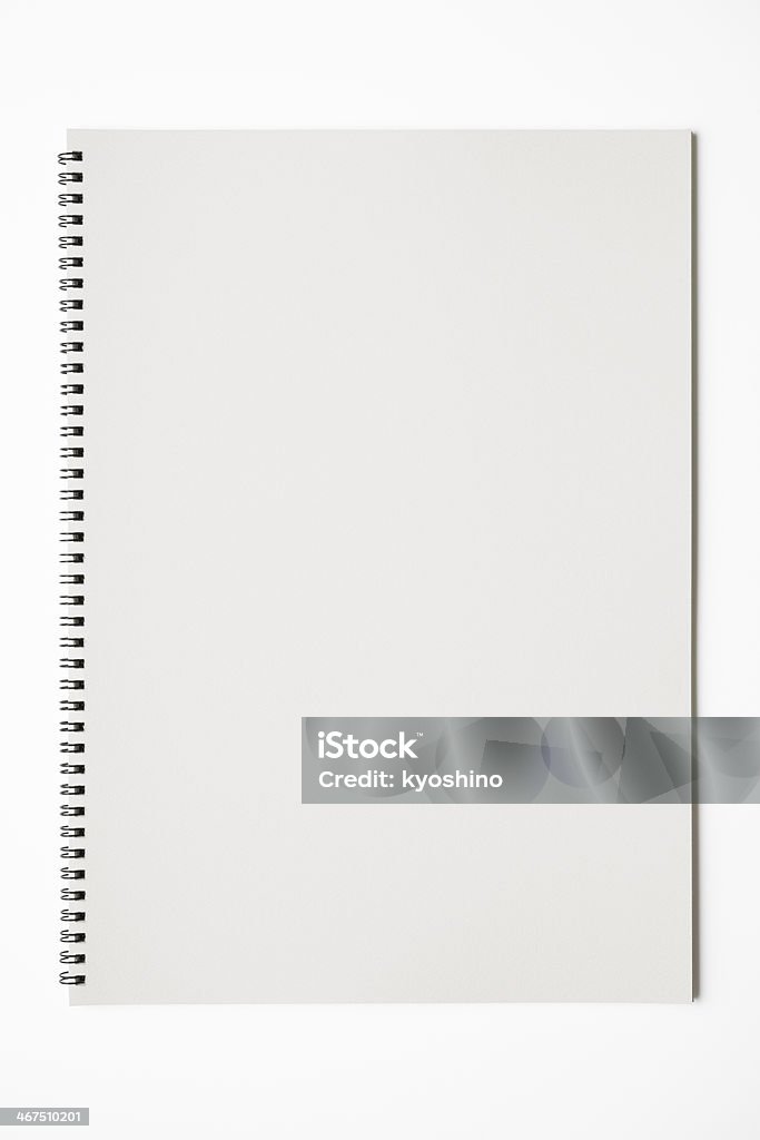 孤立した空の sketchbook のショットを白背景 - スケッチブックのロイヤリティフリーストックフォト