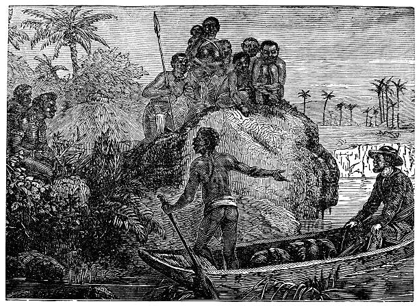 istock Victorian engraving of a colonial explorer in Africa 467510459