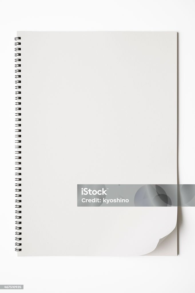 孤立した空の sketchbook のショットを白背景 - からっぽのロイヤリティフリーストックフォト