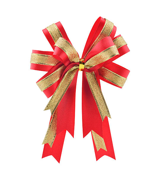 istock Red and gold gift bow and ribbon with clipping path 467512026