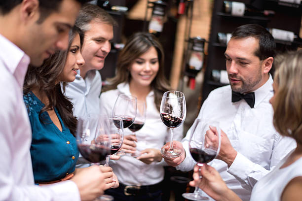 istock Friends tasting wine at a cellar 467513110