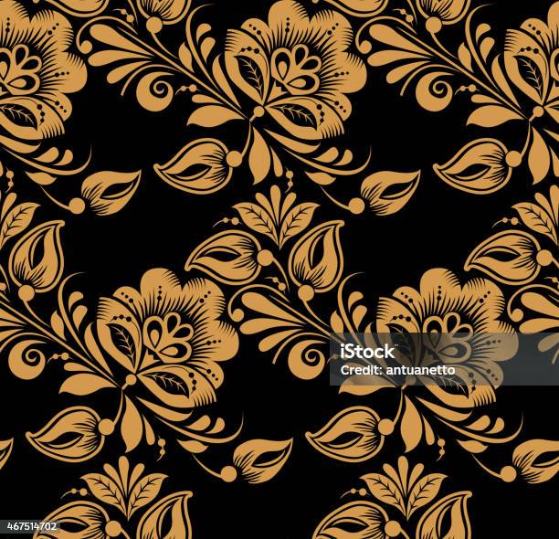 Seamless Pattern With Floral Background Stock Illustration - Download Image Now - 2015, Abstract, Art Product