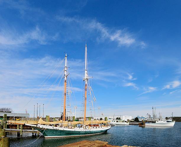 istock Two Masted Schooner In Fishing Marina 467514714