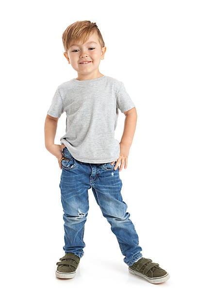 istock Happy Little Boy on White Background 467518431