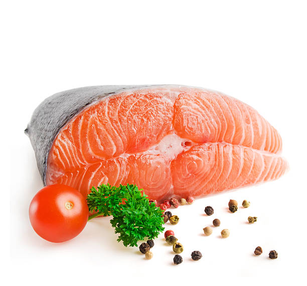 istock Salmon steak with  pepper and parsley 467520843