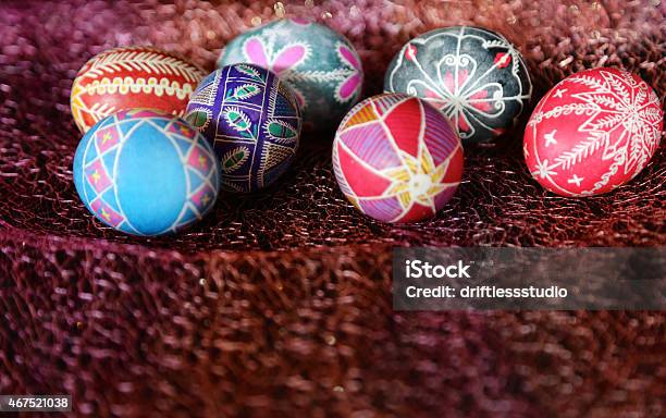 Hand Painted Decorated Easter Eggs Stock Photo - Download Image Now - 2015, Adversity, Animal Egg