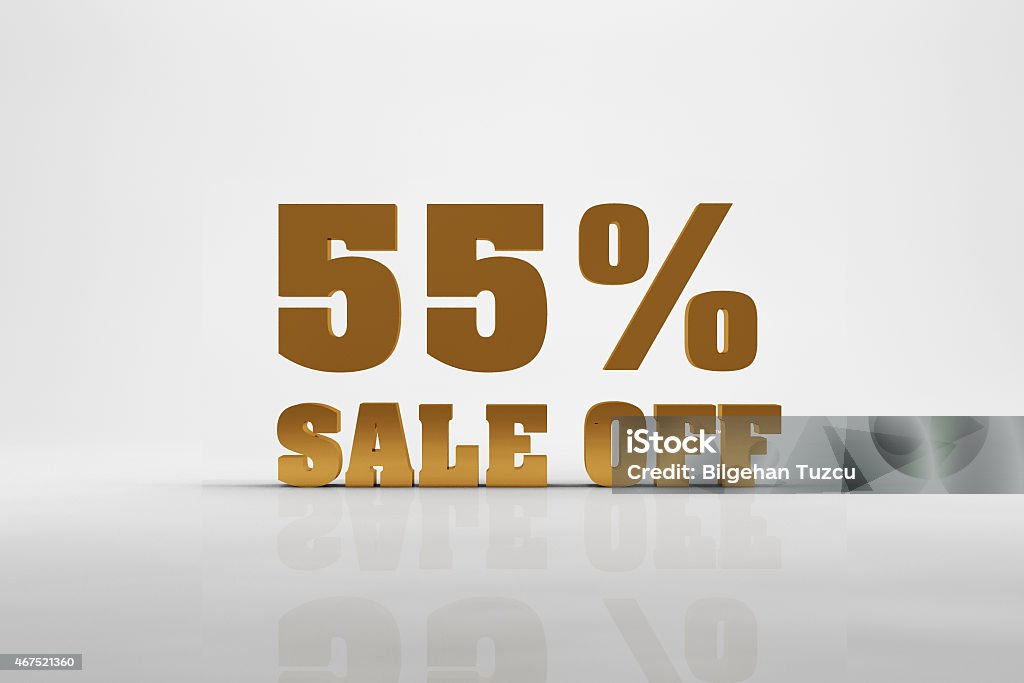 55% discount sign 55 percent discount 2015 Stock Photo