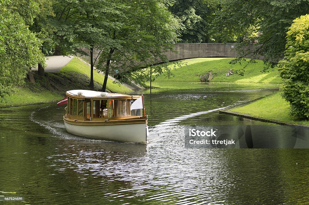 River Cruise River boat on a cruise in Riga, Latvia on a sunny summer day. Riga Stock Photo