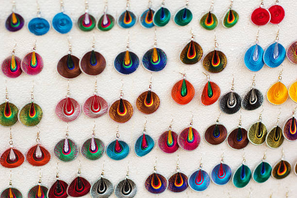 Colorful traditional indian jewelry earrings