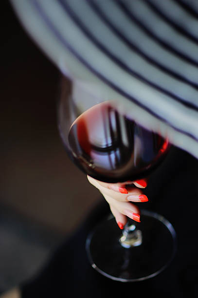 girl with red wine