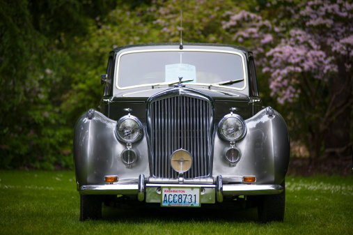 Vancouver, Canada - May 18, 2013: Historic Rolls Royce vehicle on display at the 2013 All-British Field Meet, at Vancouver's VanDusen Botanical Garden.