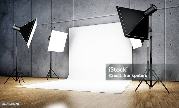 Empty Photographic Studio Ready For Shoot Stock Photo - Download Image Now - Photo Shoot, Studio - Workplace, Studio Shot