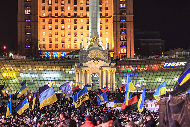 Protest against "Dictatorship" in Ukraine stock photo