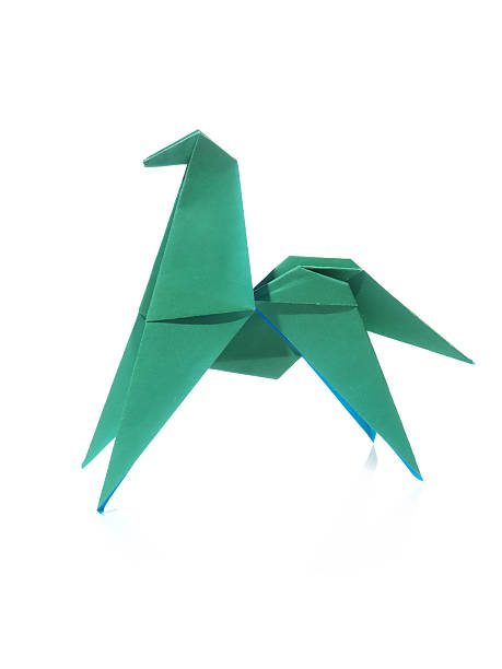 istock Green origami horse 467530513