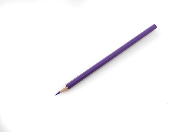 istock Purple colour pencil isolated on white background 467532874