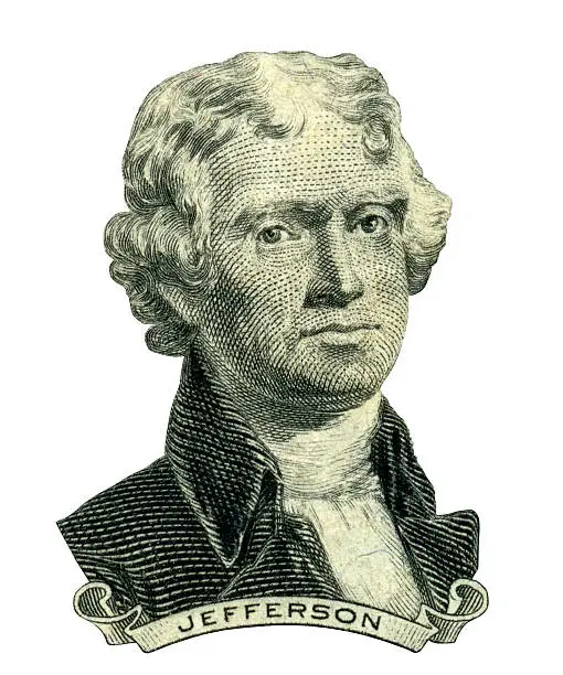 Photo of President Thomas Jefferson portrait (Clipping path)