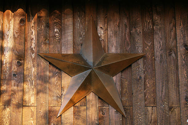 istock Decorative tin country star hanging on wall 467535370