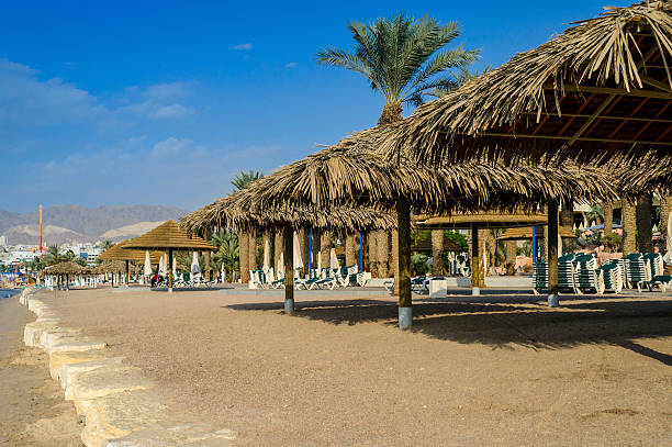 istock Morning view on the Golden beach of Eilat 467537641