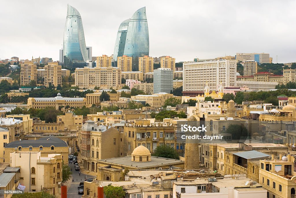 View of old city Baku Baku (Azerbaijani: Bakı, IPA:  Baku Stock Photo