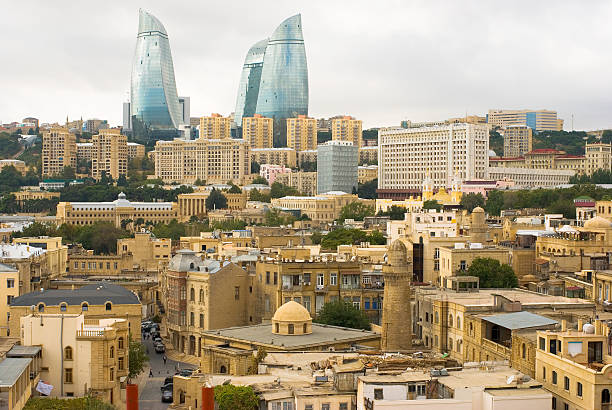 View of old city Baku Baku (Azerbaijani: Bakı, IPA:  baku stock pictures, royalty-free photos & images