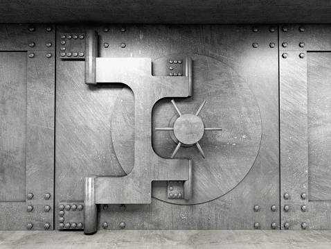3d image of classic vault door