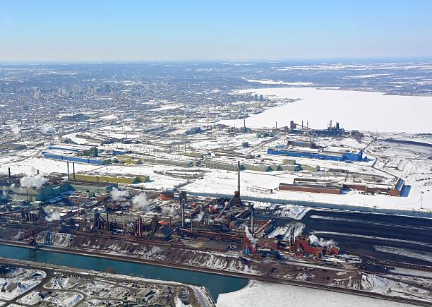 istock Industrail Hamilton Ontario, aerial Winter 467540046