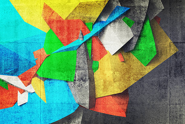 istock 3d graffiti fragment on the wall of concrete parking interior 467542748