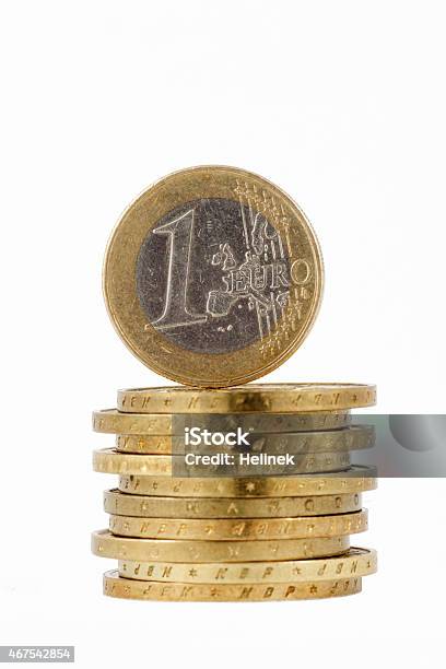 Münzen Euro Isoliert Auf Weißem Hintergrund Stockfoto und mehr Bilder von Euro-Symbol - Euro-Symbol, Weißer Hintergrund, 2015