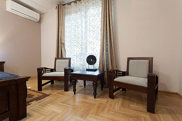 istock Chairs and table in hotel room interior 467543172