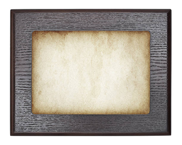 istock Vintage wooden frame on old paper. Vector illustration 467543972