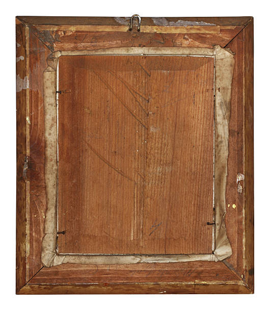 vecchio telaio in legno dietro - wood rustic close up nail foto e immagini stock