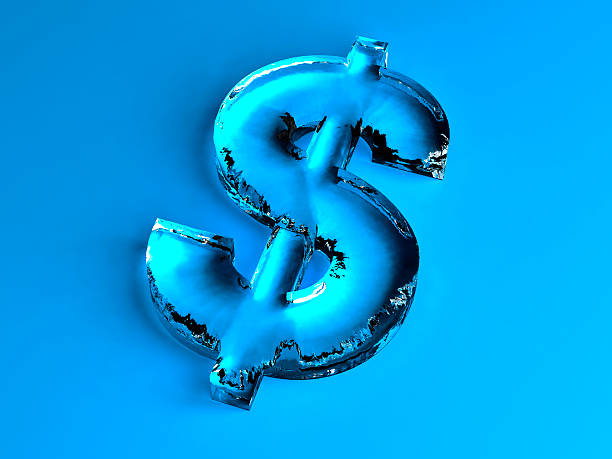 ice ドル記号 - frozen currency finance ice ストックフォトと画像