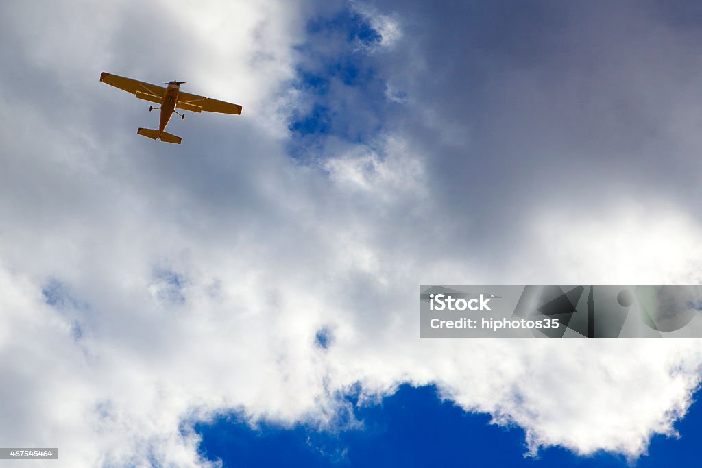 small twin engine plane in sky 2015 Stock Photo