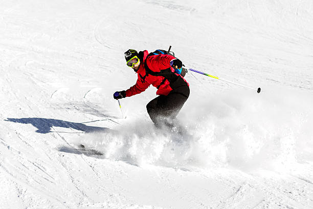 Skier in action stock photo