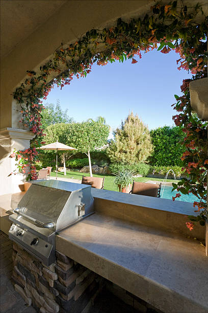 istock View Of Pool Through Patio Window 467548930