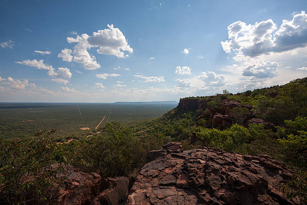 waterberg 高原 - landscape panoramic kalahari desert namibia ストックフォトと画像