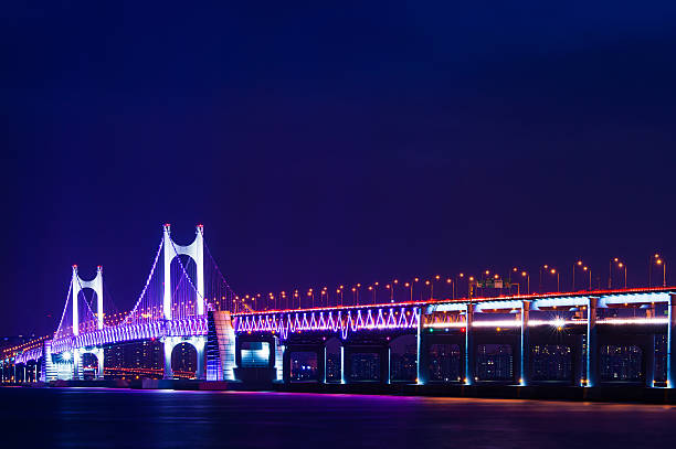 GwangAn Bridge and Haeundae at night in Busan,Korea